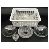 Vtg Crystal Prisms & Glass Bobeche Candle Rings