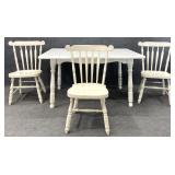White Painted Dining Table & 3 Chairs