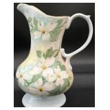 Dogwood Flower Hand Painted Porcelain Pitcher