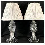 2 Crystal Lamps With Eyelet Fabric Shades