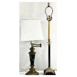 Neoclassical Style Brass Swing Arm Table Lamp