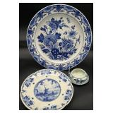 3pc Vintage Delft Pottery Plates & Dish