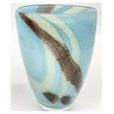 Blue Swirled Art Glass Vase