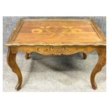 Inlaid Glass Tray Top Accent Table