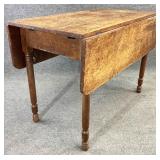 Primitive Drop Leaf Turned Leg Table