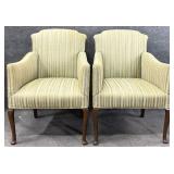 Pair Vintage Upholstered Fireside Chairs