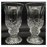 Pair Crystal Hurricane Candle Holders