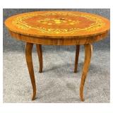 Italian Marquetry Inlaid Lift Top Table