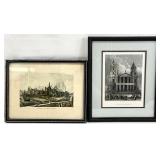 2 Antique English Etchings