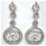 Sterling Silver Clear Stone Drop Earrings