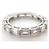 Sterling Silver Baguette Eternity Ring, Sz 9