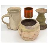 4pc Signed Art Pottery