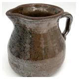 Antique Handmade Stoneware Pottery Pitcher