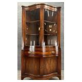 Serpentine Front Mahogany Corner Cabinet