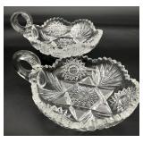 2pc Antique American Brilliant Period Cut Glass