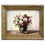 Vintage Floral Still Life Canvas Art Painting