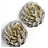 Frederic Duclos Signed Sterling Clip Earrings