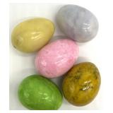 5 Alabaster Stone Eggs