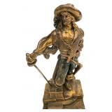 Antique Bronze Clad Captain Kidd Pirate Statue