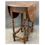 Antique Oak Drop Leaf Accent Table