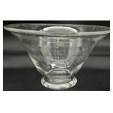 Mid Century Glass Seed Bubble Pedestal Bowl