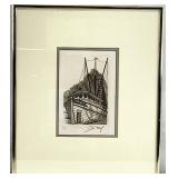 David Able S/N Shrimp Boat Etching ' Mary '
