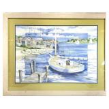 Paul Brent Harbor View Sailboat Framed Art Print