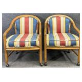 Pair Barrel Back Chairs