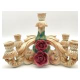 Vintage Ceramic Pottery 5-Arm Candelabra