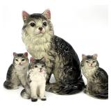 4pc Ceramic Cat Figurines