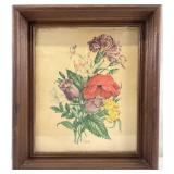 Antique Floral Art Print Framed