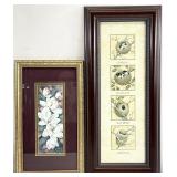 2pc Home Decor Art Prints, Magnolias & Bird Nests