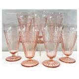 7 Anchor Hocking Mayfair Open Rose Glasses