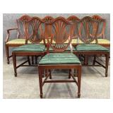 8 Mahogany Shield Back Dining Chairs