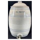 Vintage 5 Gal. Stoneware Pottery Ice Water Cooler