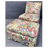 Floral Chair & Ottoman