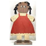 18 ' Wooden Folk Art African American Child Figure