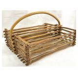 Vintage Rustic Divided Twig Basket