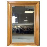 Beveled Oak Frame Mirror