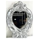 Silver Cherub Heart Wall Mirror