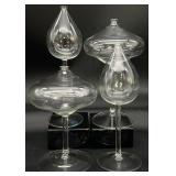4 Small Blown Glass Oil Lanterns