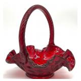 Fenton Ruby Red Art Glass Basket