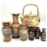 6 Vintage Asian Porcelain Vases & Jar