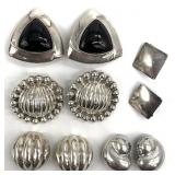 5 Pair Vintage Sterling Silver Clip-On Earrings