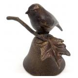 Scott Nelles Cast Bronze Chickadee on Twig Bell