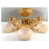 9pc Vintage Peach Luster Bowls