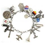 Vintage Sterling Silver Charm Bracelet w/ Charms