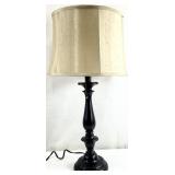 Modern Turned Wood Style 2-Light Table Lamp
