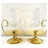 2 Large Baldwin Brass Hurricane Chambersticks