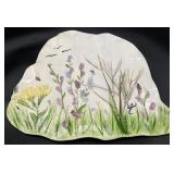 Signed Handmade Floral Pottery Tray